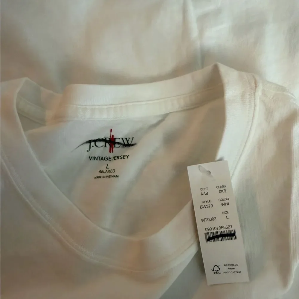J.Crew Vintage-wash cotton pocket T-shirt NWT Size L